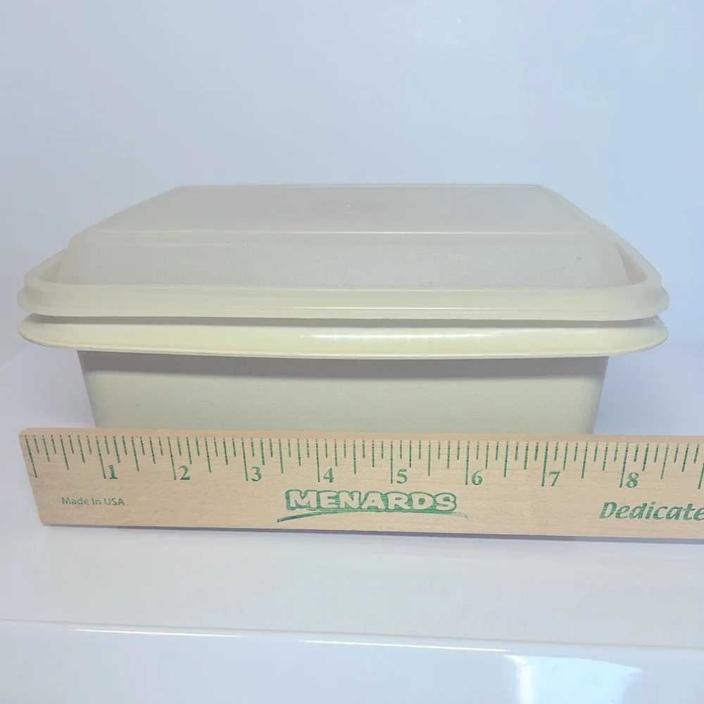 Vintage 1980’s Cream Colored Ice Cream Storage Container by Tupperware.